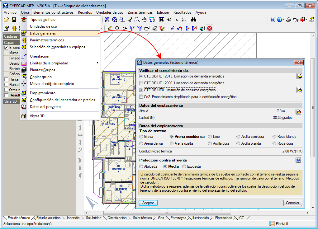 CYPECAD MEP.Estudio térmico. CTE DB-HE 1. Limitación de la demanda enérgética